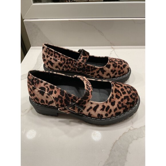 Torrid Mary Jane Velour Leopard Print Chunky Heel Size 9 Wide Grunge Punk 90s - Picture 4 of 7
